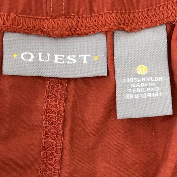 Men's Quest XL Shorts Athletic Rust Back Zipper Pocket Elastic Waist NWT - Picture 9 of 9